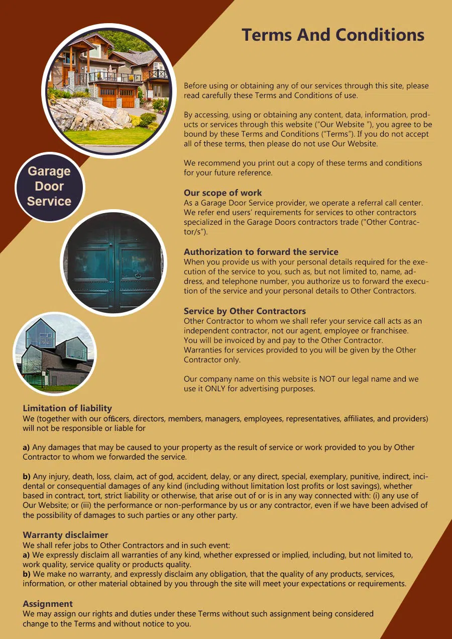 5 Star Garage Doors Chicago, IL 773-423-2043 - terms6